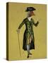 Goose in Green Regency Coat-Fab Funky-Stretched Canvas