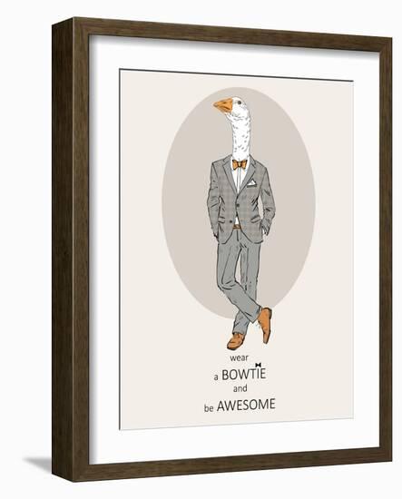 Goose in Pin Suit-Olga Angellos-Framed Art Print