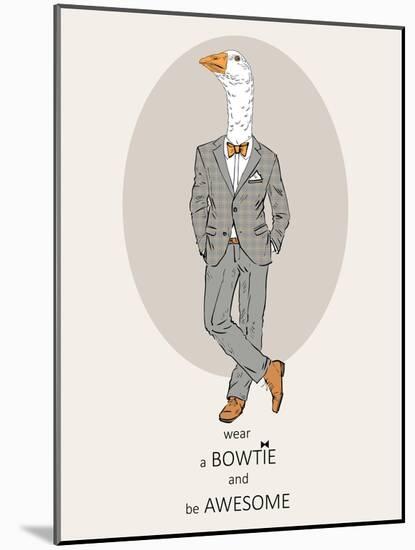 Goose in Pin Suit-Olga Angellos-Mounted Art Print