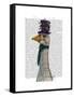 Goose in Purple Hat-Fab Funky-Framed Stretched Canvas