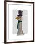 Goose in Purple Hat-Fab Funky-Framed Art Print