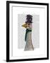 Goose in Purple Hat-Fab Funky-Framed Art Print