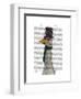 Goose in Purple Hat-Fab Funky-Framed Art Print