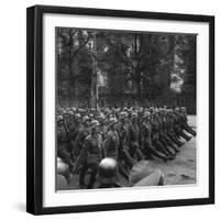 Goose-Stepping German Troops in a Victory Parade Through Warsaw, Poland. Sept. 1939-null-Framed Photo