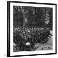 Goose-Stepping German Troops in a Victory Parade Through Warsaw, Poland. Sept. 1939-null-Framed Photo