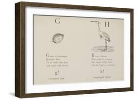 Gooseberry and Heron Illustrations and Verse From Nonsense Alphabets by Edward Lear.-Edward Lear-Framed Giclee Print