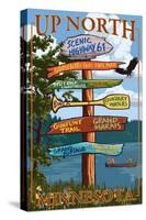 Gooseberry Falls, Minnesota - Destination Signpost-Lantern Press-Stretched Canvas