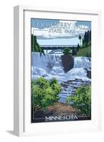 Gooseberry Falls State Park - Minnesota-Lantern Press-Framed Art Print