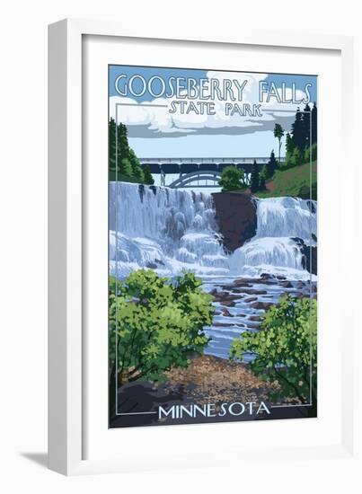Gooseberry Falls State Park - Minnesota-Lantern Press-Framed Art Print