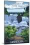 Gooseberry Falls State Park - Minnesota-Lantern Press-Mounted Art Print