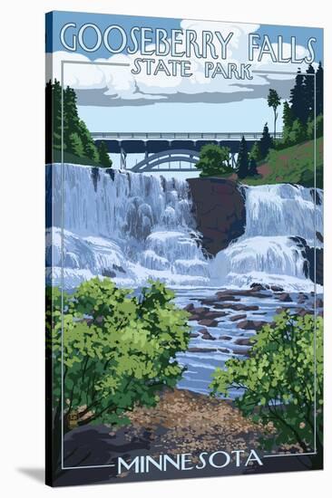 Gooseberry Falls State Park - Minnesota-Lantern Press-Stretched Canvas