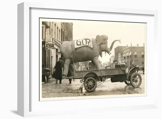 Gop Elephant on Truck-null-Framed Premium Giclee Print