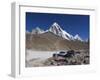 Gorak Shep Lodges, Kala Pattar and Pumori, 7165M, Sagarmatha National Park, Himalayas-Christian Kober-Framed Photographic Print