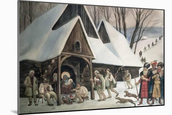 Goral Nativity Scene, c.1910-Wladyslaw Skoczylas-Mounted Giclee Print