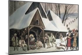 Goral Nativity Scene, c.1910-Wladyslaw Skoczylas-Mounted Giclee Print