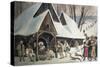 Goral Nativity Scene, c.1910-Wladyslaw Skoczylas-Stretched Canvas
