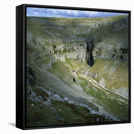 Gordale Scar, Yorkshire Dales National Park, North Yorkshire, England, United Kingdom, Europe-Roy Rainford-Framed Stretched Canvas