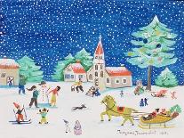 Snowy Christmas in a Village Square, 1991-Gordana Delosevic-Framed Giclee Print