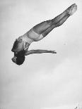 Diver Ann Ross Performing Swan Dive-Gordon Coster-Photographic Print