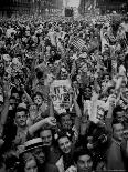 Jubilant Crowd Screaming and Flag Waving as They Mass Together During Vj Day Celebration, State St-Gordon Coster-Photographic Print