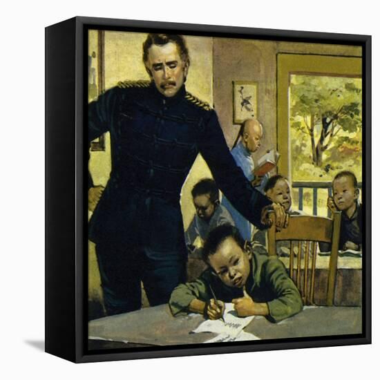Gordon Helped Impoverished Children, Teaching Them in His House in Gravesend-Alberto Salinas-Framed Stretched Canvas