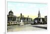 Gordon's Statue and National Gallery, Trafalgar Square, London, 20th Century-null-Framed Giclee Print