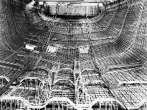 Network of Metal Rods Woven Together Inside Stern at Great Northern Concrete Shipbuilding Co-Gordon Stuart-Mounted Photographic Print