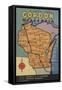 Gordon, Wisconsin - Large Letter Scenes-Lantern Press-Framed Stretched Canvas