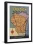 Gordon, Wisconsin - Large Letter Scenes-Lantern Press-Framed Art Print