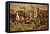 Gordons and Greys to the Front! Incident at Waterloo-Stanley Berkeley-Framed Stretched Canvas