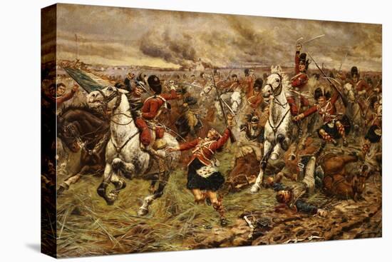 Gordons and Greys to the Front! Incident at Waterloo-Stanley Berkeley-Stretched Canvas