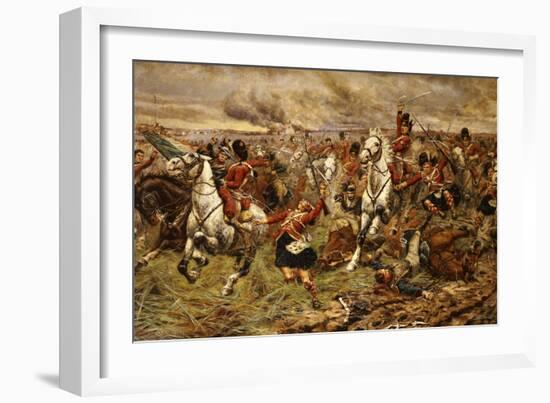 Gordons and Greys to the Front! Incident at Waterloo-Stanley Berkeley-Framed Giclee Print