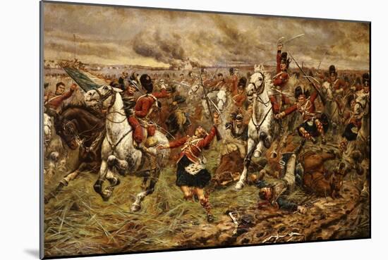 Gordons and Greys to the Front, Incident at Waterloo-Stanley Berkeley-Mounted Giclee Print