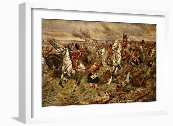 Gordons and Greys to the Front, Incident at Waterloo-Stanley Berkeley-Framed Giclee Print
