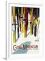 Gore Mountain, New York - Colorful Skis-Lantern Press-Framed Art Print