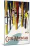 Gore Mountain, New York - Colorful Skis-Lantern Press-Mounted Art Print