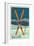 Gore Mountain, New York - Crossed Skis-Lantern Press-Framed Art Print