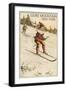 Gore Mountain, New York - Santa Skiing-Lantern Press-Framed Art Print