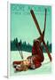 Gore Mountain, New York - Ski Pinup-Lantern Press-Framed Art Print