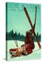 Gore Mountain, New York - Ski Pinup-Lantern Press-Stretched Canvas