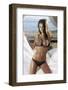 Gorgeous Brunette Girl Posing at the Beach.-PawelSierakowski-Framed Photographic Print