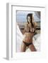 Gorgeous Brunette Girl Posing at the Beach.-PawelSierakowski-Framed Photographic Print