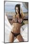 Gorgeous Brunette Girl Posing at the Beach.-PawelSierakowski-Mounted Photographic Print