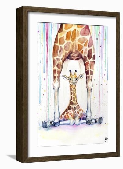 Gorgeous Giraffes (Rain)-Marc Allante-Framed Giclee Print