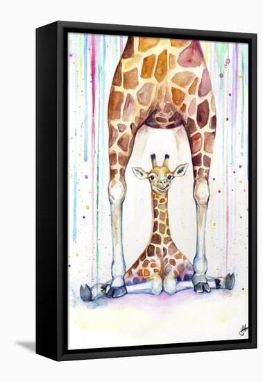 Gorgeous Giraffes (Rain)-Marc Allante-Framed Stretched Canvas