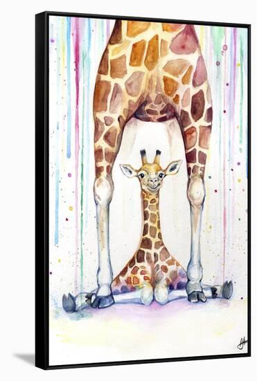 Gorgeous Giraffes (Rain)-Marc Allante-Framed Stretched Canvas