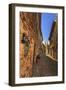 Gorgeous medieval village, cobblestone narrow lane and flowers, Peratallada, Baix Emporda, Girona,-Eleanor Scriven-Framed Photographic Print
