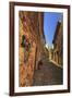 Gorgeous medieval village, cobblestone narrow lane and flowers, Peratallada, Baix Emporda, Girona,-Eleanor Scriven-Framed Photographic Print