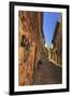 Gorgeous medieval village, cobblestone narrow lane and flowers, Peratallada, Baix Emporda, Girona,-Eleanor Scriven-Framed Photographic Print