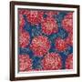 Gorgeous Red Flowers on Blue Background-hoverfly-Framed Art Print